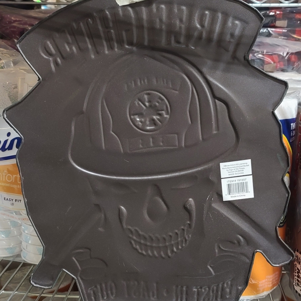 Firefighter Metal Embossed Sign - Picture 3 of 5